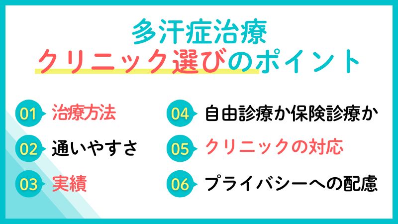 神戸で多汗症治療ができるクリニックの選び方