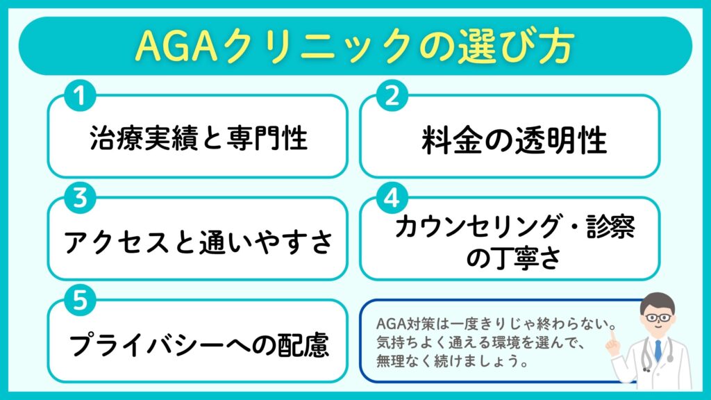 横浜でAGAクリニックを選ぶ際に注目すべき５つのポイント