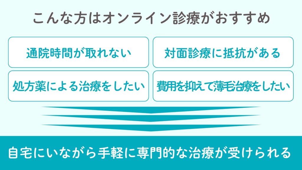 女性の薄毛治療でオンライン診療がおすすめな方3選